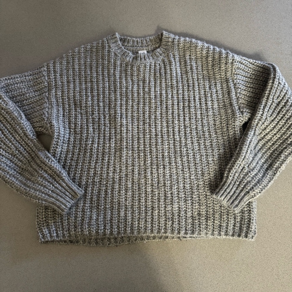 Twik Textured Gray Crewneck Sweater